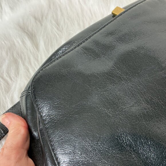 Hobo Black Leather ID Window Minimalist Crossbody Wallet Bag - Picture 4 of 7